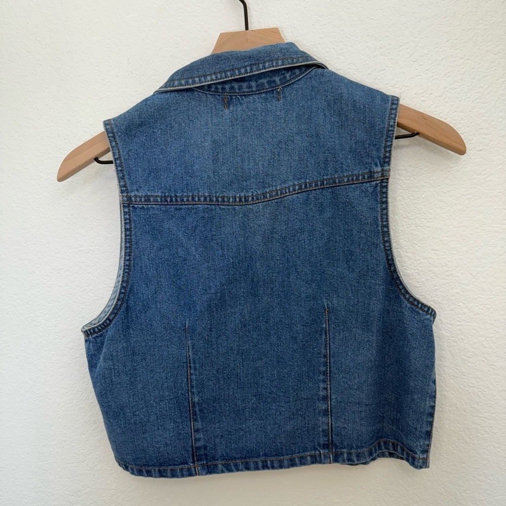 Vintage 90s Karen Kane Denim Zip Vest XS - Picture 3 of 8